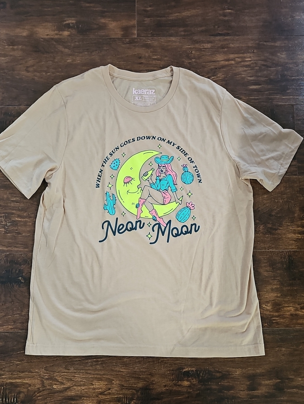 Neon Moon Graphic Tee - Beige